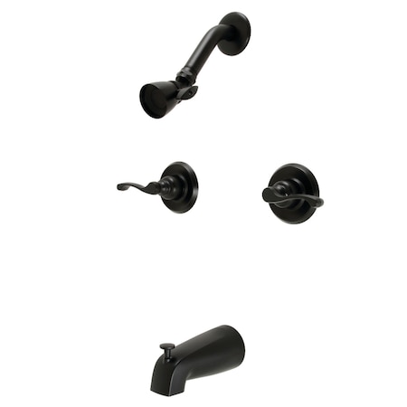Kingston Brass TwoHandle Tub and Shower Faucet, Matte Black KB240FL